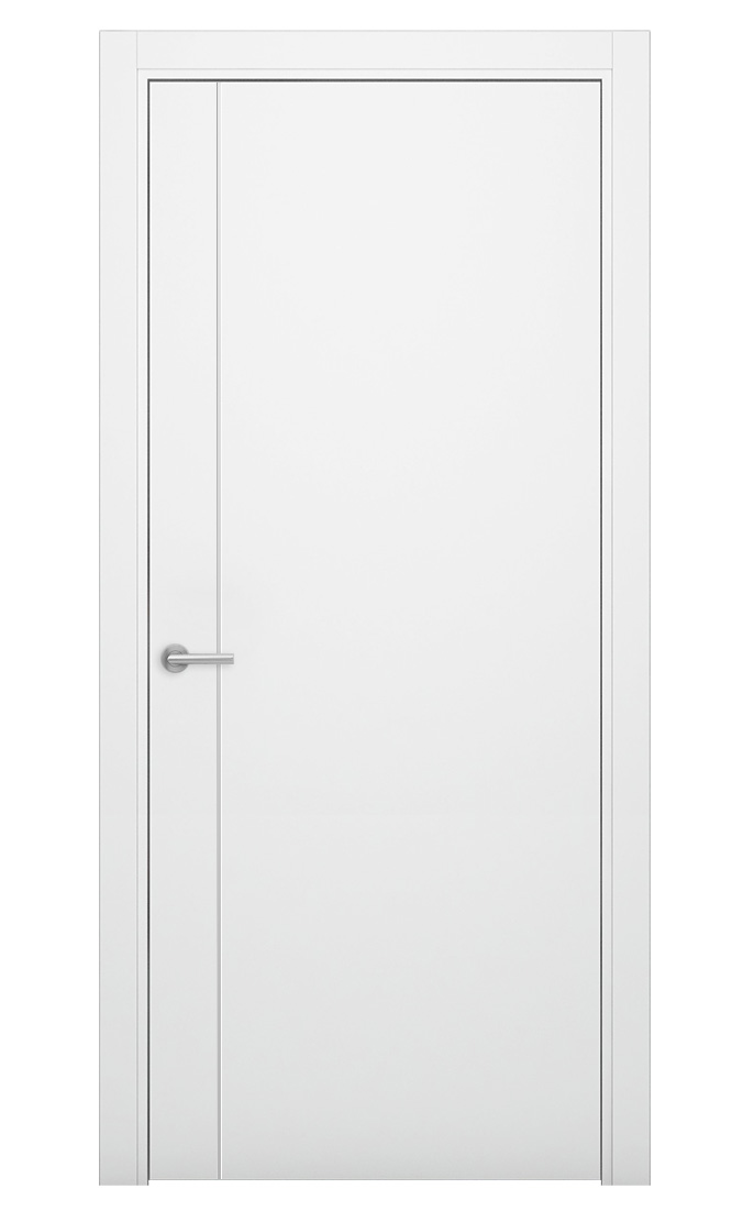 Modern Italian flat panel door with a thin vertical stripe